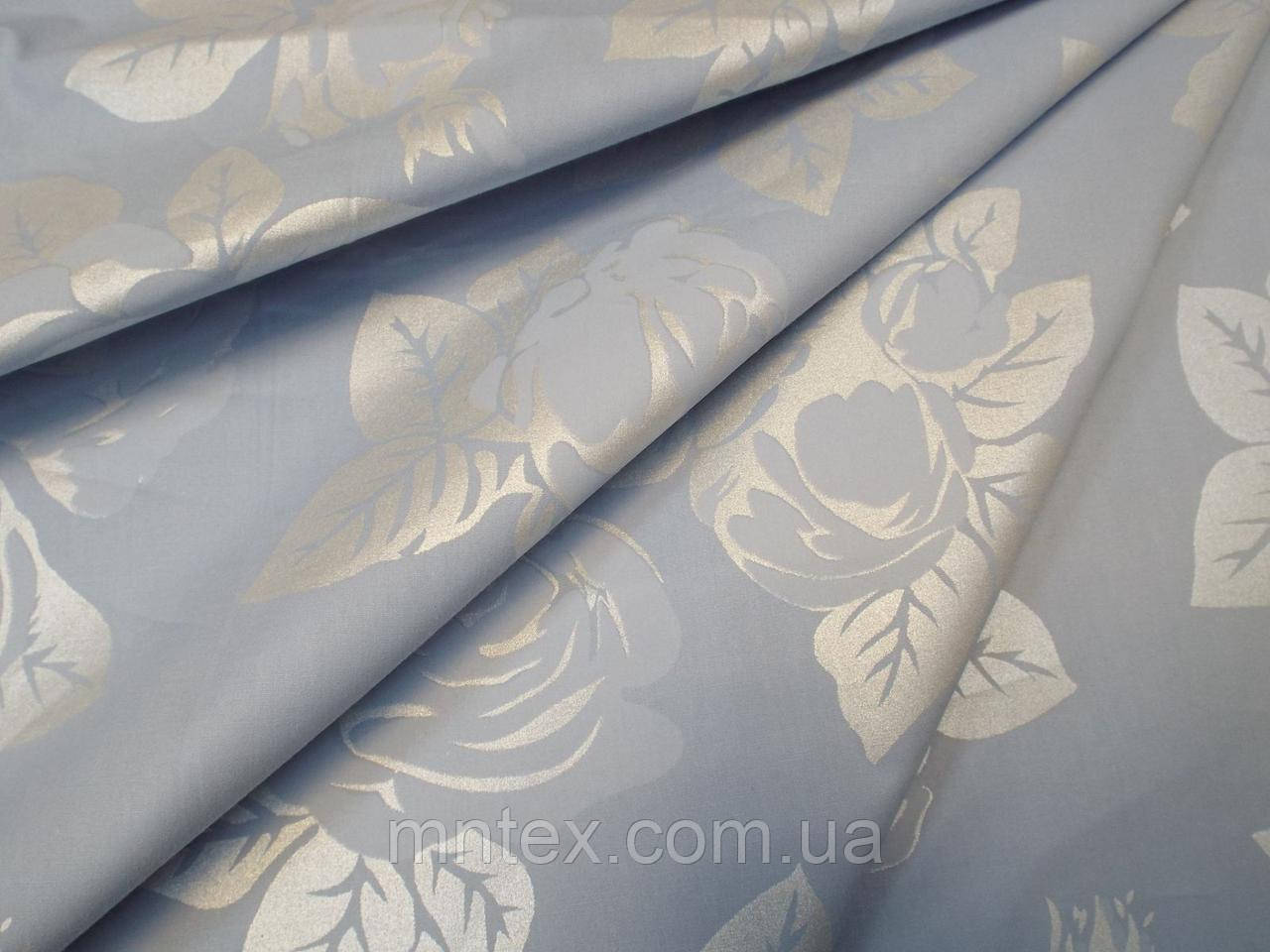 Тканина Тік Троянда на блакитному