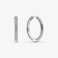 Серебряные серьги Pandora Moments Hoop Earrings UN, код: 7361617