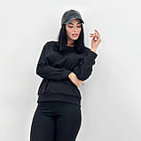 Жіночий базовий Світшот однотонний без флісу | Стильний Худі із двонитки | Модний Батник весна/осінь | Норма, фото 7