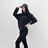 Жіночий базовий Світшот однотонний без флісу | Стильний Худі із двонитки | Модний Батник весна/осінь | Норма, фото 5