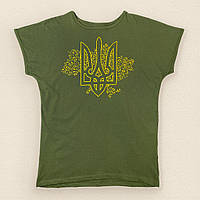 Женская футболка Dexters с патриотичным принтом L хаки (131659468845) DH, код: 8335687