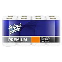 Рушники паперові 3-шарові 11,25 м 8 рулонів Premium Selpak