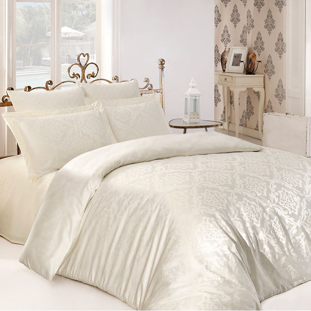 Постільна білизна IVORY PATTERN жакард MERISET — Сімейний на гумці, фото 1