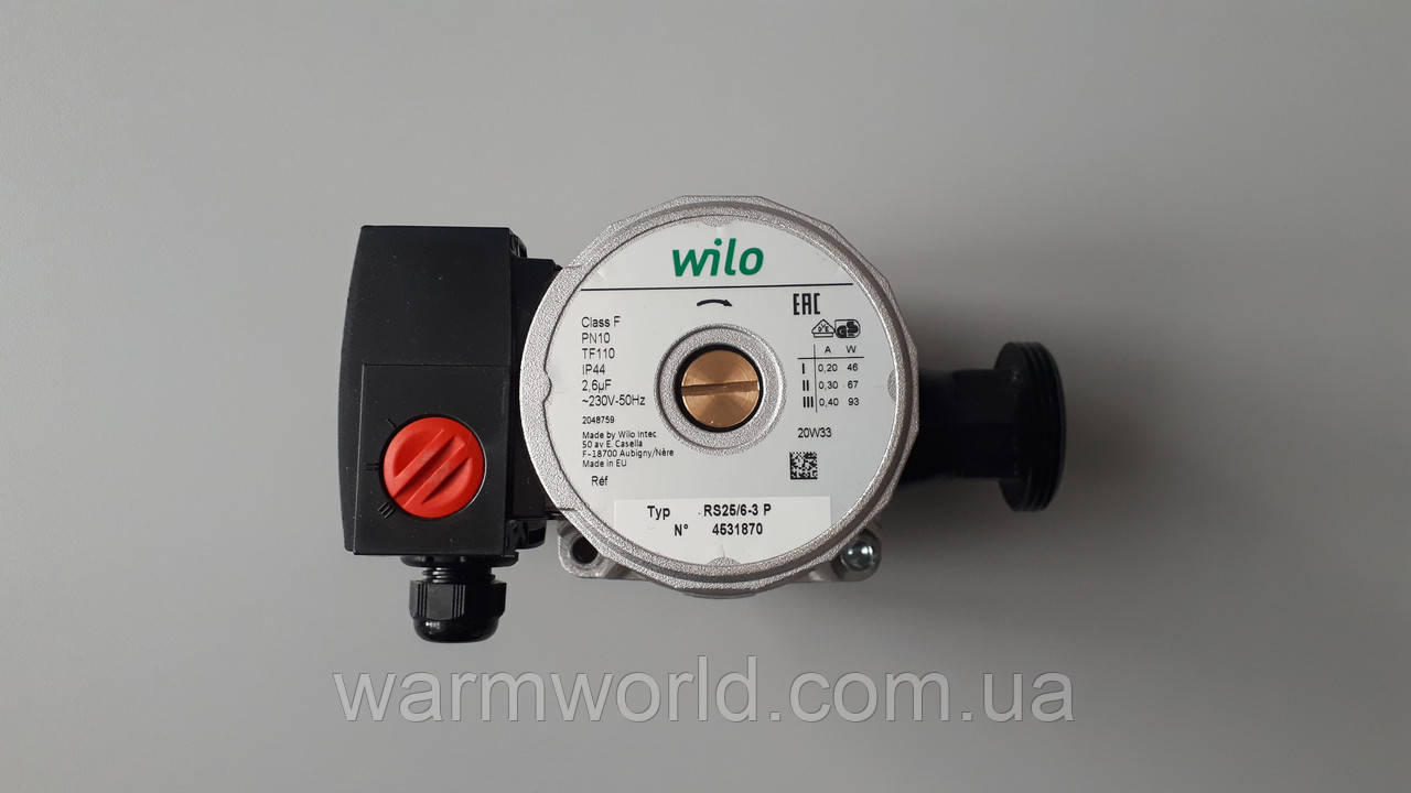 4531870-180 Циркуляційний насос Wilo RS 25/6-3 180 93W крильчатка 68/30 мм G 1 1/2" сірий