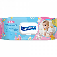 Салфетки влажные Baby chamomile с клапаном 72 шт Superfresh