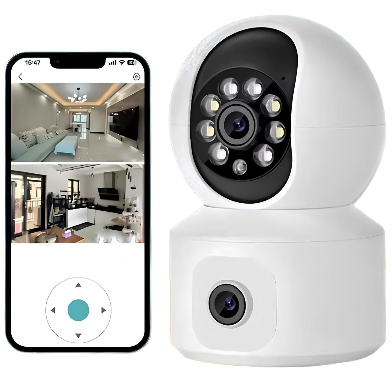 WI-FI камера відеоспостереження 4MP, 2 об'єктиви, V380 / Відеоняня / Камера відеоспостереження для дому, фото 1
