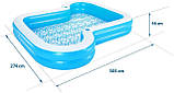 Басейн надувний прямокутний сімейний (305-274-46см, об'єм: 1207л) Bestway 54321, фото 4