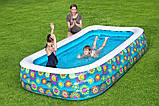 Басейн надувний прямокутний сімейний (305-183-56см, об'єм: 1161л) Bestway 54121, фото 2