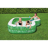 Басейн надувний сімейний Тропіки (231-231-51см, об'єм: 282л, сидіння, підсклянник) Bestway 54336, фото 6