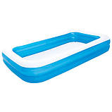 Басейн надувний сімейний прямокутний (розміром 305-183-46см, об'єм: 1050л) Bestway 54150, фото 4