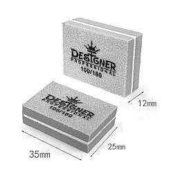 Баф прямокутний міні Designer Professional, 3.5 см, 100/180, Сірий