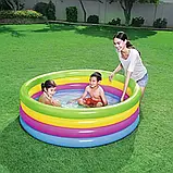 Дитячий надувний басейн Веселка (4 кільця, 157-46 см, об'єм: 522л) Bestway 51117, фото 3