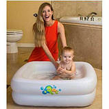 Басейн надувний дитячий квадратний (розміром 86х86х25см, об'єм: 57л) Bestway 51116, фото 5