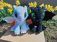 Набір м'яких іграшок Star toys "Як приручити дракона" Беззубик і Денна Фуррія 30 см 00688-1-2, фото 2