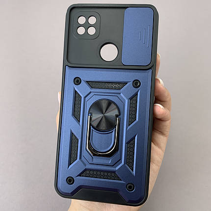 Чохол для Xiaomi Redmi 9C протиударний з підставкою зі шторкою чохол на телефон сяомі редмі 9с синій crt, фото 1