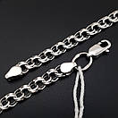 Чоловіча срібна цепочка Бісмарк плоский. Чорнений ланцюжок на шию срібло 925. Довжина 60 см, фото 6