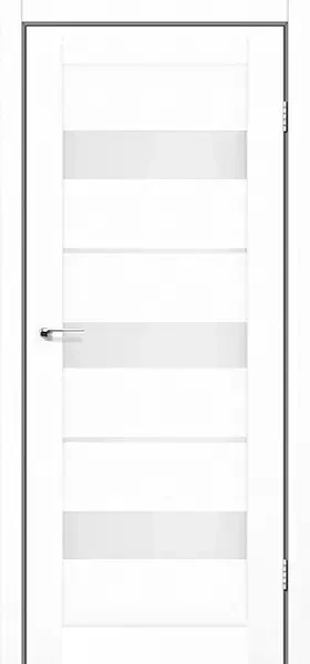 Міжкімнатні двері Leador Express Modena білий льон скло сатин, фото 1