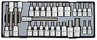 3/8", 1/2" Набор головок-бит 6-гр. (HEX) и Spline 27 пр. FORCE T4281