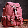 Зручний текстильний рюкзак, що закривається клапаном на магніт Vintage 22153 Бордовий, фото 7