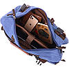 Функціональний рюкзак-трансформер у стилі мілітарі із щільного текстилю Vintage 22159 Синій, фото 4