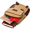 Текстильний рюкзак Vintage з ущільненою спинкою і відділенням для планшета пісочний, фото 6