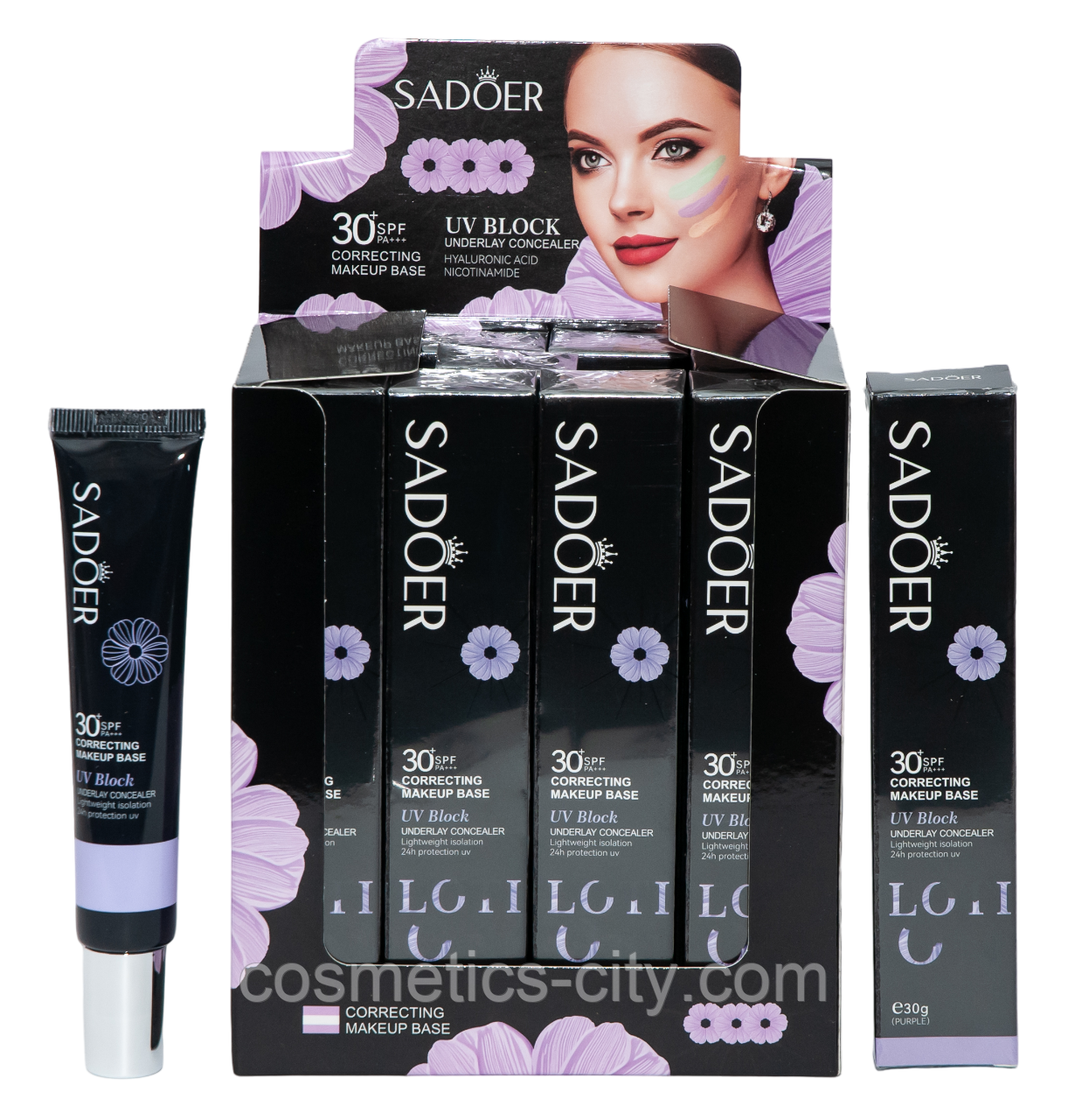 База под макияж Sadoer Correcting Makeup Base spf 30, 30 г., фото 1