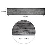 Самоклеюча вінілова плитка під ламінат 152х914 матова для стін та підлоги Попільне дерево 1 шт полівінілхлорид, фото 3