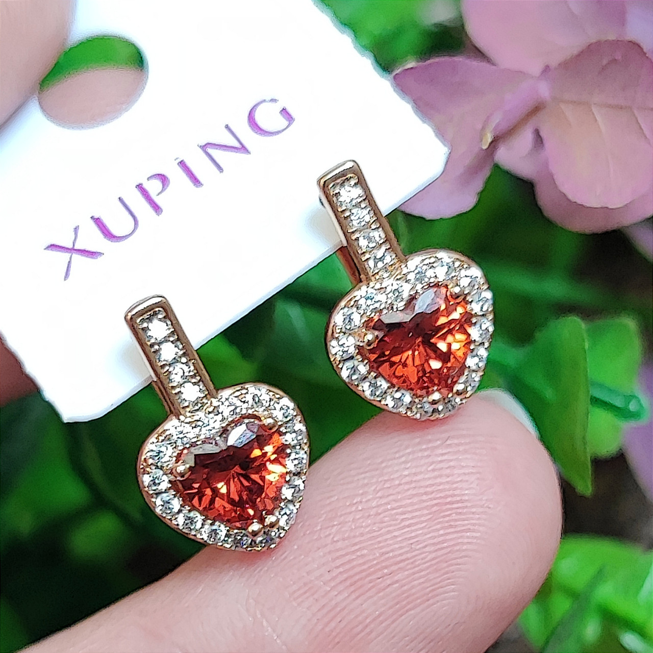 Сережки Xuping довжина 1.5см ширина 9мм медичне золото позолота 18К с1276