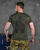 Военная футболка влагоотводящая олива, футболка coolmax тактическая хаки, футболки военные зсу co411