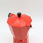 Гейзерна кавоварка на 450 мл, 9 чашок, для газових плит, DT-2709, Червона / Кавоварка з термостійкою ручкою, фото 7