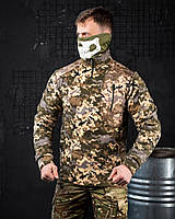 Флисовая куртка зсу пиксель с вставками, aрмейская флиска зсу, кофта пиксель для военных dx338