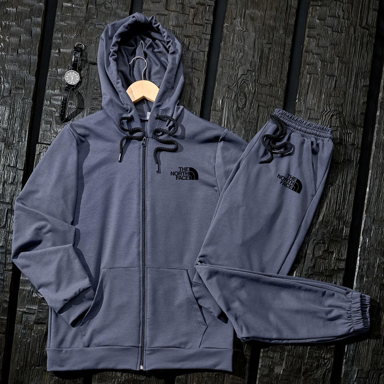 Спортивний костюм чоловічий кепка The North Face весняний осінній зіппер штани норт фейс графіт