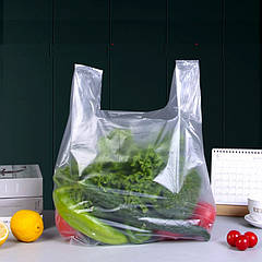 Пакет пе, (ПВТ), (ш) 300 (+80х2)*450 (д) мм, супер прозорі, (50 мкм) - поліетилен високого тиску