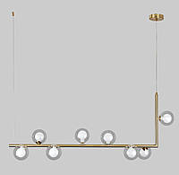 Длинная люстра на 8 ламп с двойными плафонами Lightled 61-V1026-8 BRZ+CLWH PZ, код: 8123744