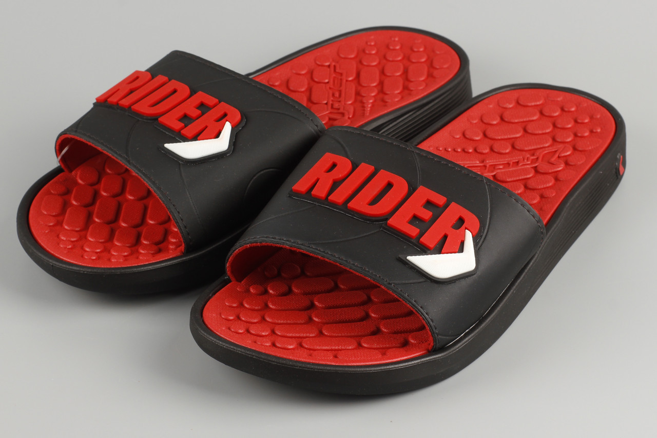 Шльопанці чоловічі червоні чорні RIDER PUMP SLIDE AD 11690-AS513 Райдер Розміри 43 44
