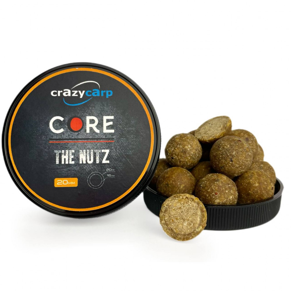 Бойли насадочні розчинно-варені Crazy Carp Core The Nutz 20=15мм 150гр