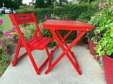 Комплект Кавовий Стіл та Стілець Розкладний для Вуличних кафе, Ресторанів, Барів, Балконів та Кухні, фото 2