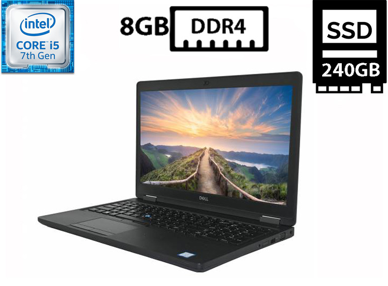 Ноутбук Dell Latitude 5590/15.6"TN 1366x768/Core i5-7300U 2.60GHz/8GB DDR4/SSD 240GB/Intel HD Graphics Камера Б/В