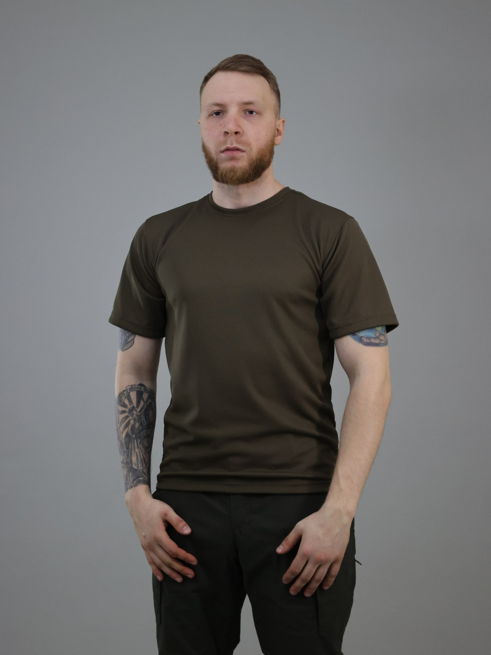 Футболка тактична чоловіча Cool-Max Олива пряма, розмір 44 46 48 50 52 54 56 58 60