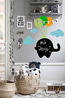 Наклейка виниловая Zatarga Слон в облаках Черный (Z180024) DH, код: 1804382
