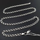 Срібна цепочка чоловіча Бісмарк плоский. Чорнений ланцюжок на шию срібло 925. Довжина 70 см, фото 8