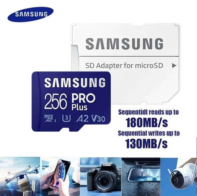 Картка пам'яті Samsung PRO Plus 256Gb (180mb/s)