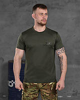 Мужская футболка влагоотводящая хаки зсу, футболка тактическая coolpass олива, армейская футболка олива vf226