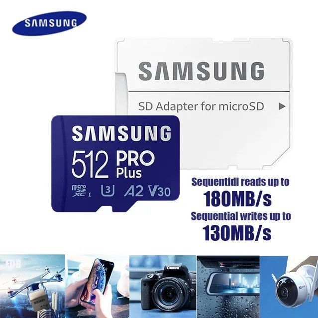 Картка пам'яті Samsung PRO Plus 512Gb (180mb/s)