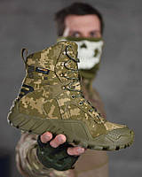 Ботинки военные демисезонные пиксель, берцы тактические военные зсу, ботинки армейские пиксель весна ii626