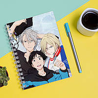 Скетчбук Sketchbook блокнот для рисования с принтом Yuri on Ice - Юры на льду 9 А3 Кавун 48 GR, код: 8301637