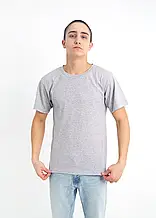 Універсальна бавовняна однотонна футболка МЕРКУРІЙ БАТАЛ унісекс, колір меланж 5XL