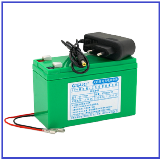 Акумуляторна батарея літієва QiSuo 12V 6Ah з елементами Li-ion 18650 (150х65х94) + зарядний пристрій