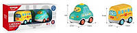 Набор машин HE 0538-1 "Такси и школьный автобус", звук, свет, 2 шт в коробке irs