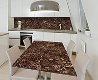 Наклейка 3Д виниловая на стол Zatarga «Шоколадный мрамор» 650х1200 мм для домов, квартир, сто DH, код: 6440088